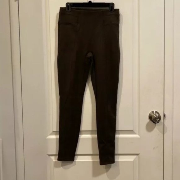 Spanx Faux Suede Leggings in Color Chocolate - Picture 4 of 5